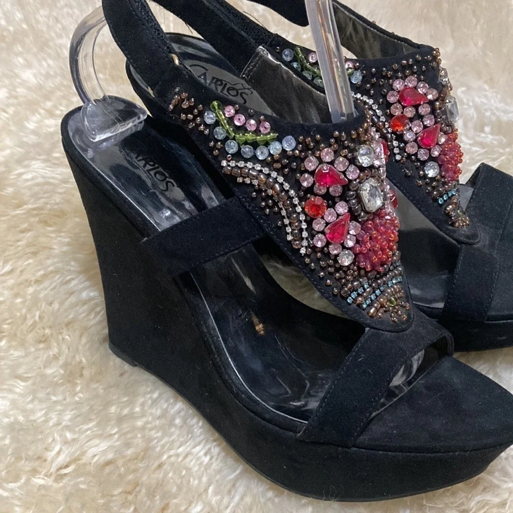 Carlos Acapulco jeweled platform shoes size 8.5